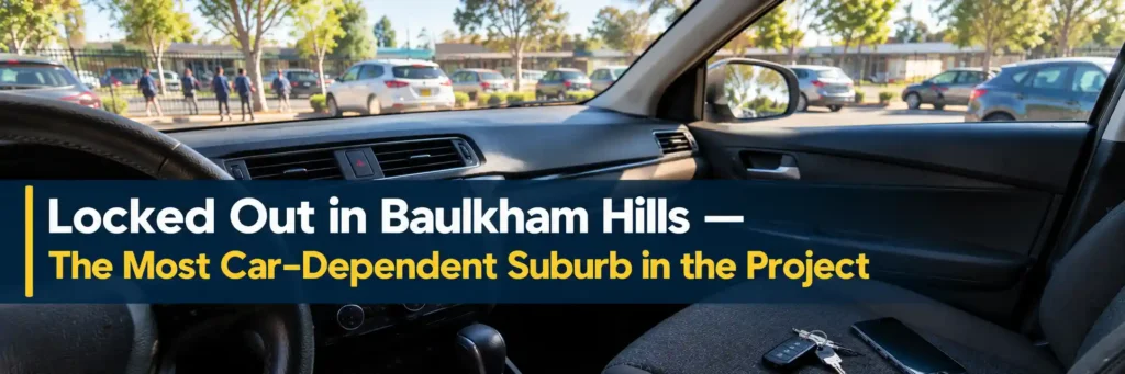 Car keys and a mobile phone left inside a parked car at a Baulkham Hills school car park.